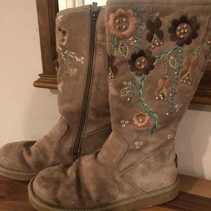 Embroidered tall Ugg boots